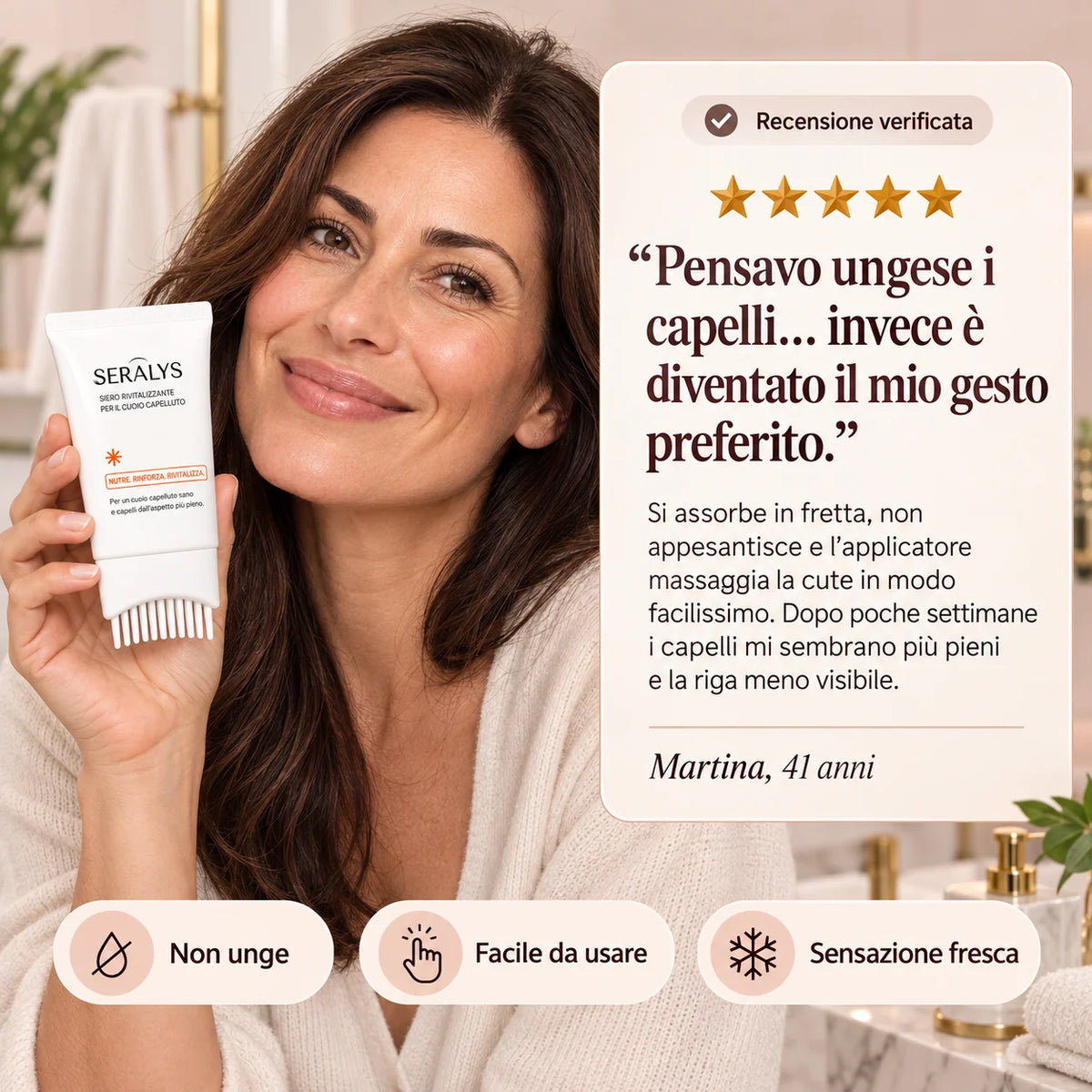 Seralys™ Siero Anti-Caduta — Caffeina & Complesso Botanico, con applicatore integrato